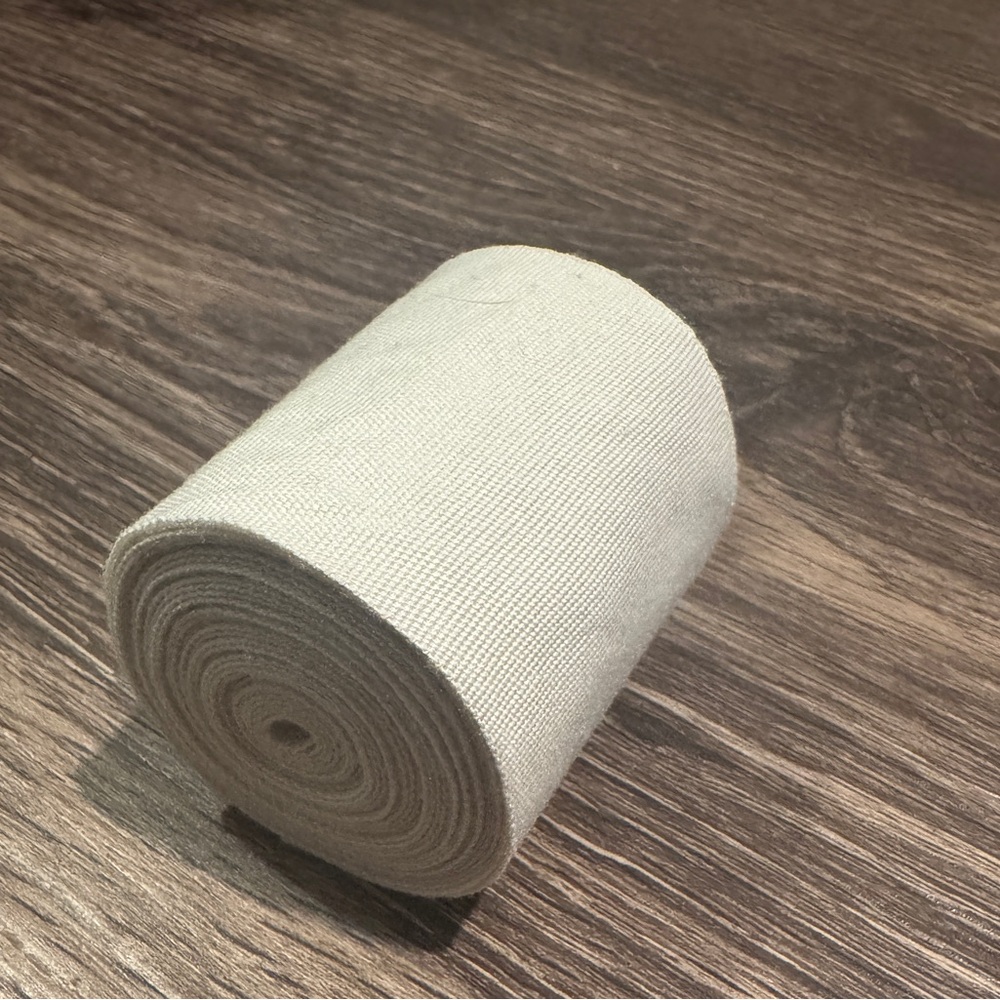 Cream/White 9ft x 2in polyester fabric Roll
